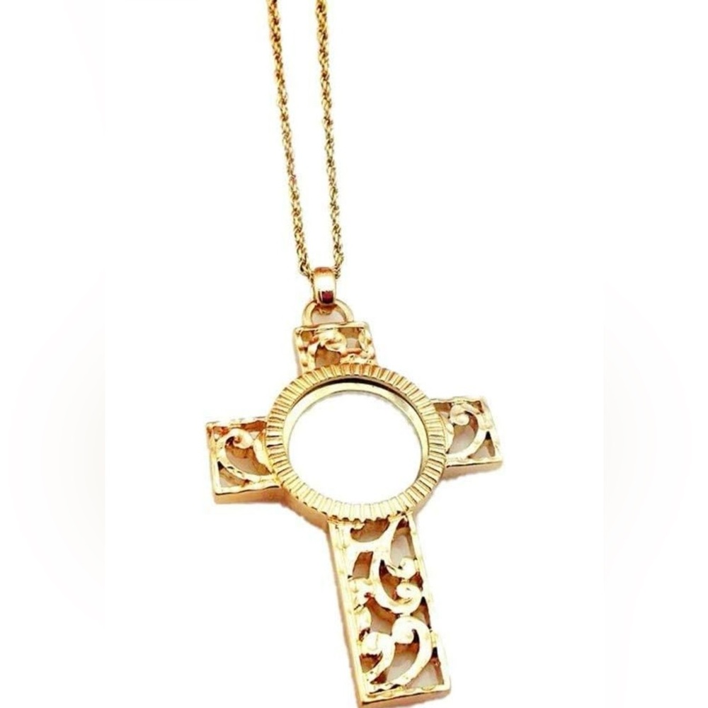Magnifying Glass Necklace for Women 6X Pendant Reading  Scientific Map Document